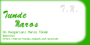 tunde maros business card