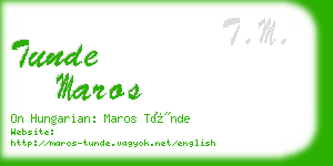 tunde maros business card